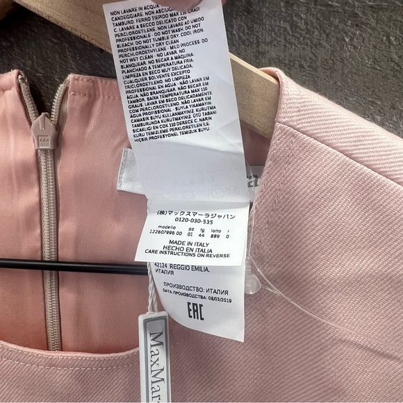 NWT MaxMara Mimma Occasion Dress in Light Pink Elegant Pleated Sleeveless Dress - Picture 8 of 11
